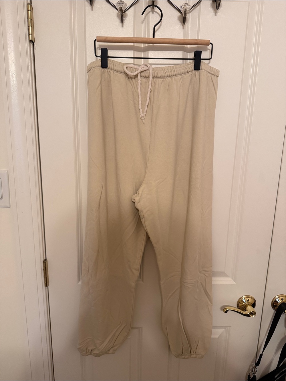 Beige Women’s Drawstring Jogger Pants